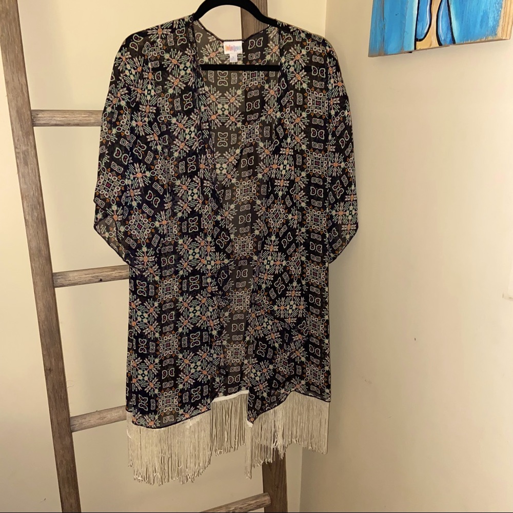 NWT LuLaRoe Monroe Kimono - Black & White